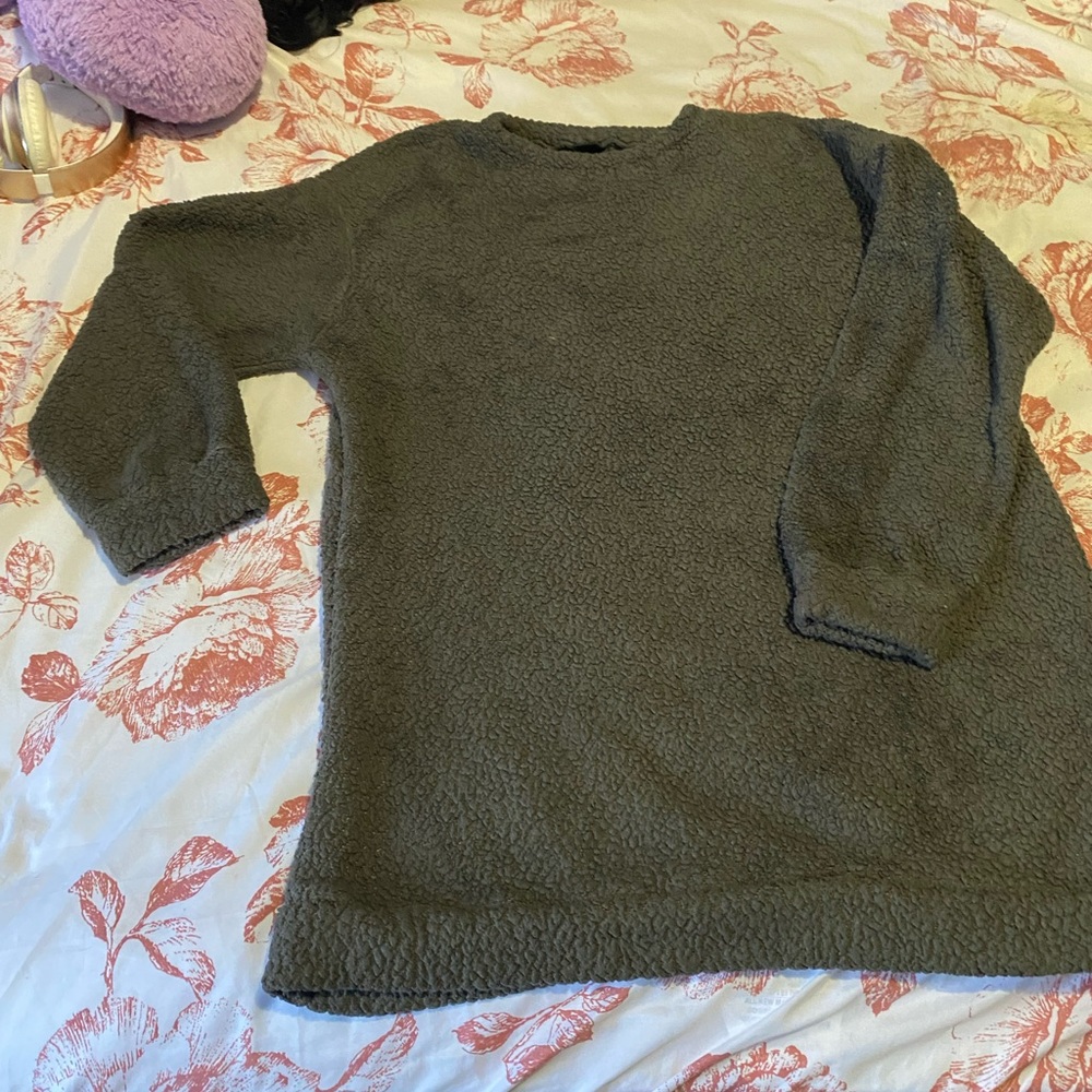 Fuzzy grey sweater dress